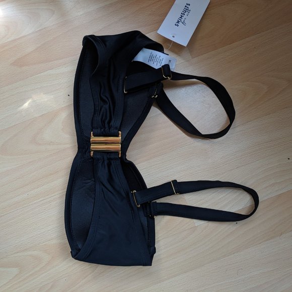 Black Rouched Swimsuit Top - Picture 4 of 4